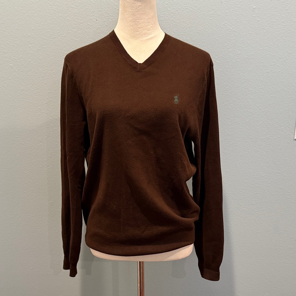 Polo Ralph Lauren Men's Pima Cotton Chocolate Brown Sweater M